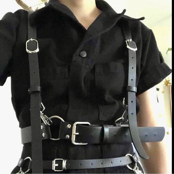 Black Harness Underbust Suspender O Ring Belt New - Picture 2 of 10